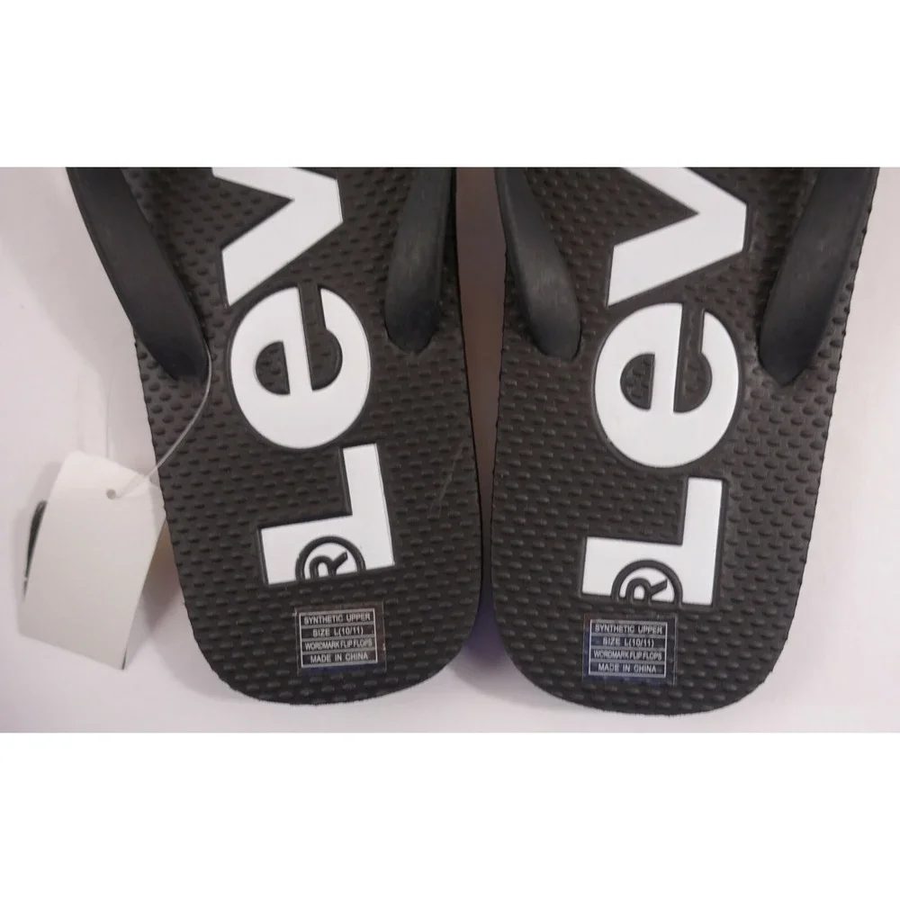Levis Wordmark Flip Flop Sandals Men Size Large 10/11 Black
